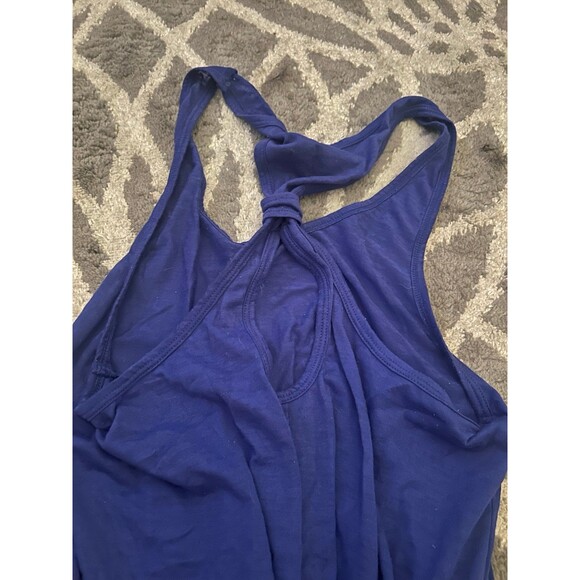 Royal Blue Racer Back Knotted Ideology Tank Top - Picture 4 of 4